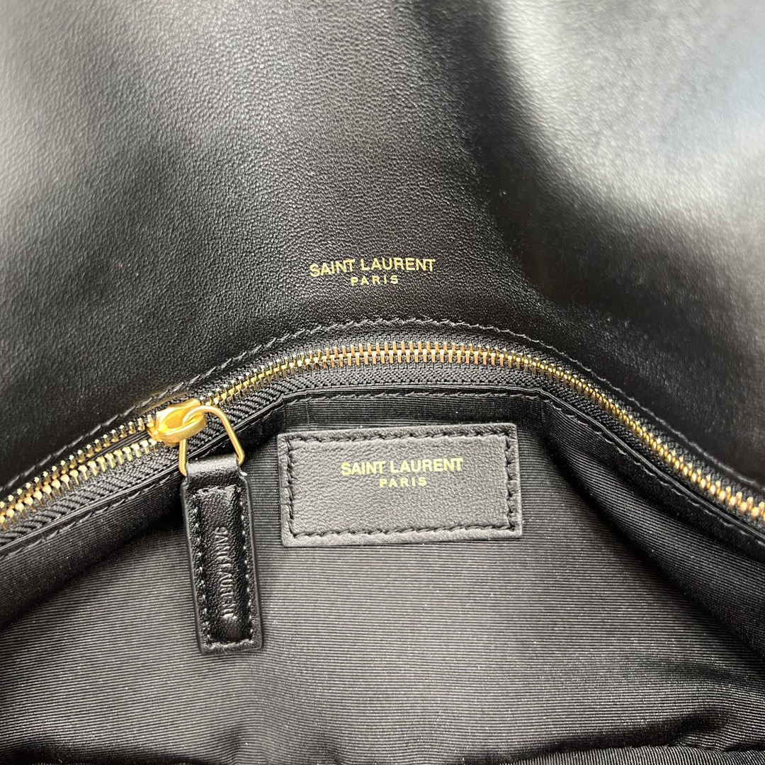 Saint Laurent Lambskin Calypso Handbag Shoulder Bag Black 734153